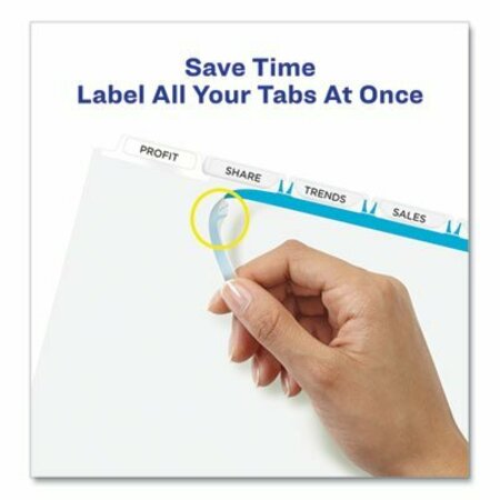 AVERY DENNISON Avery, PRINT AND APPLY INDEX MAKER CLEAR LABEL DIVIDERS, 5 WHITE TABS, LETTER 11438